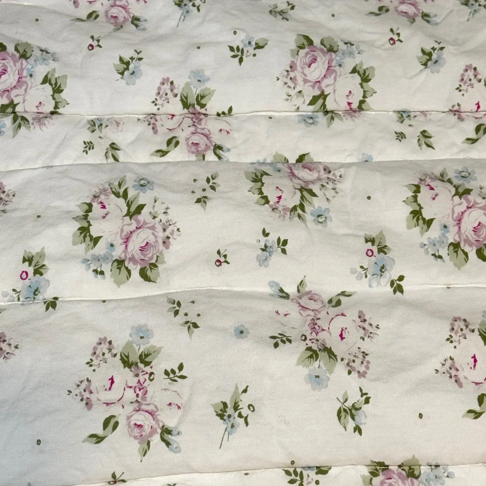 Simply Shabby Chic Pastel Patchwork Floral Reversible Cotton Quilt Full Queen